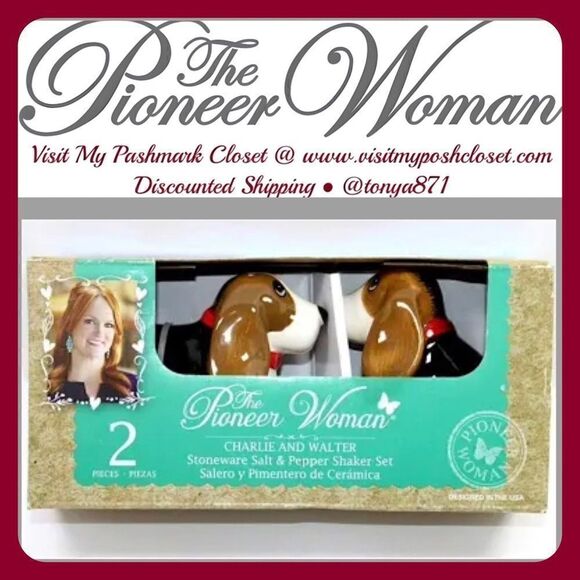 🦋 New Pioneer Woman Charlie Salt & Pepper Shakers - Picture 1 of 4